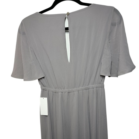 Show Me Your MuMu Dress Emily Empire Dove Grey Chiffon Bridesmaids Women Size XS - Picture 3 of 5